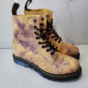 Dr Martens Womens 1460 Pascal Tie Dye Boot Burnt Yellow